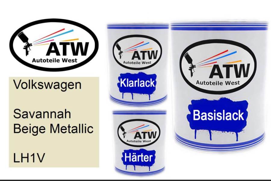 Volkswagen, Savannah Beige Metallic, LH1V: 1L Lackdose + 1L Klarlack + 500ml Härter - Set, von ATW Autoteile West.